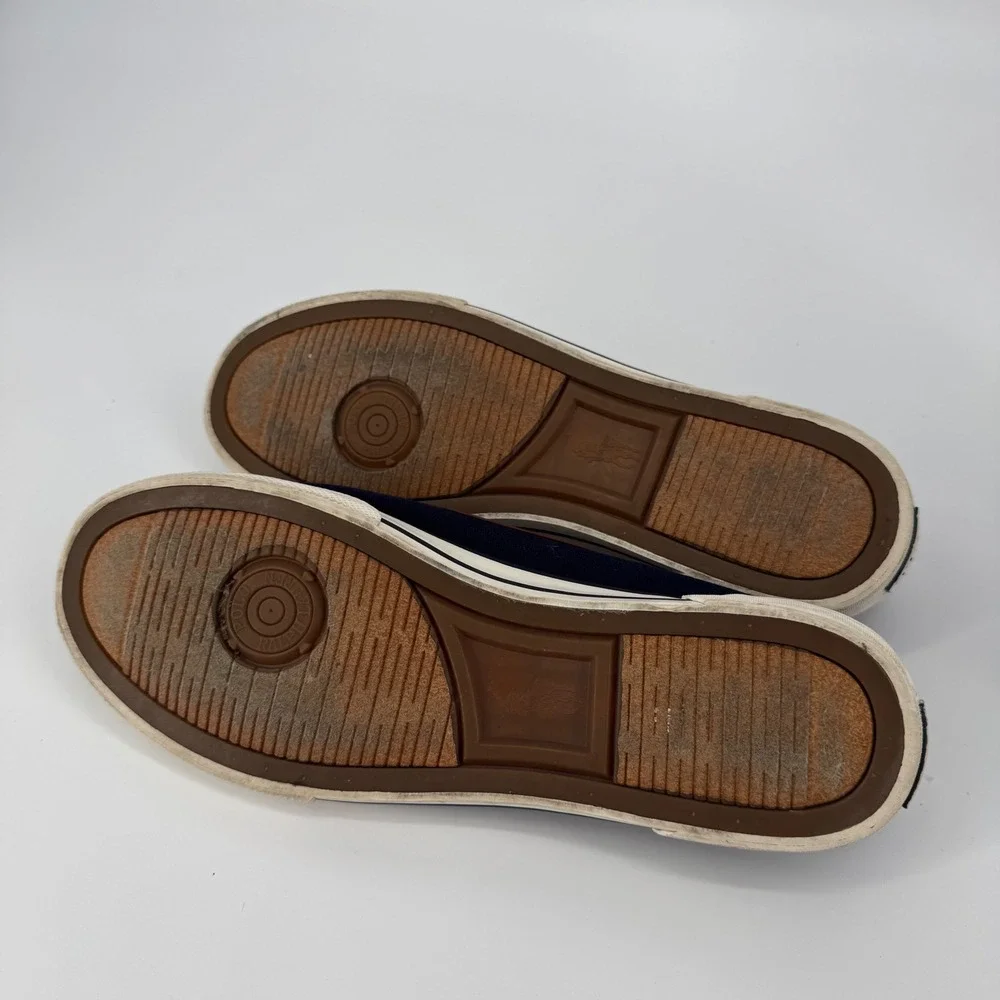 Polo Ralph Lauren Franz Boat Shoes Navy Brown Canvas Men's Size 12D‎ Casual